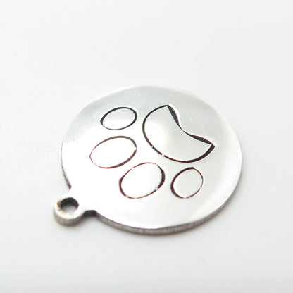 925 Sterling Silver USA Two In Town Paw Charm Pendant