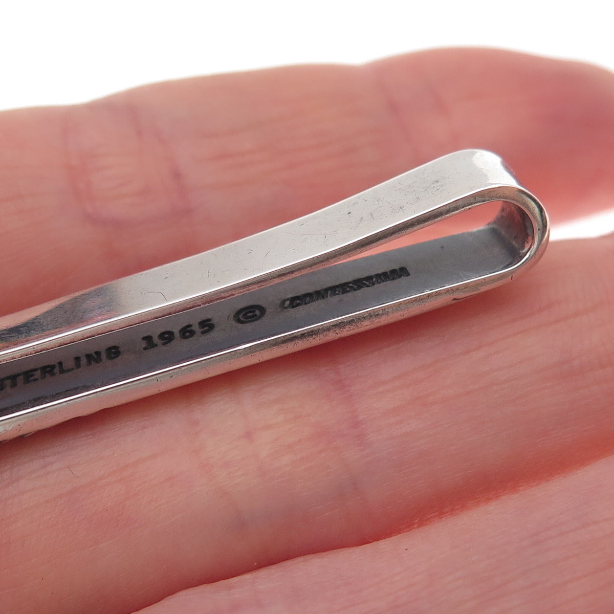 Towle 925 Sterling Silver Vintage 1965 Contessina Oxidized Tie Clip