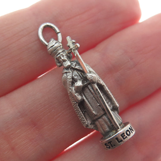 CREED 925 Sterling Silver Vintage St. Leon Minimalist 3D Charm Pendant