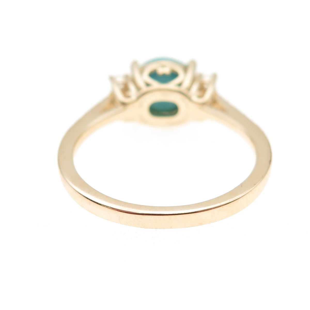 Tehya Oyama 925 Sterling Gold Plated Real Turquoise & White Topaz Ring Size 8.25