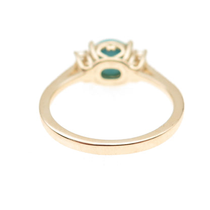 Tehya Oyama 925 Sterling Gold Plated Real Turquoise & White Topaz Ring Size 8.25