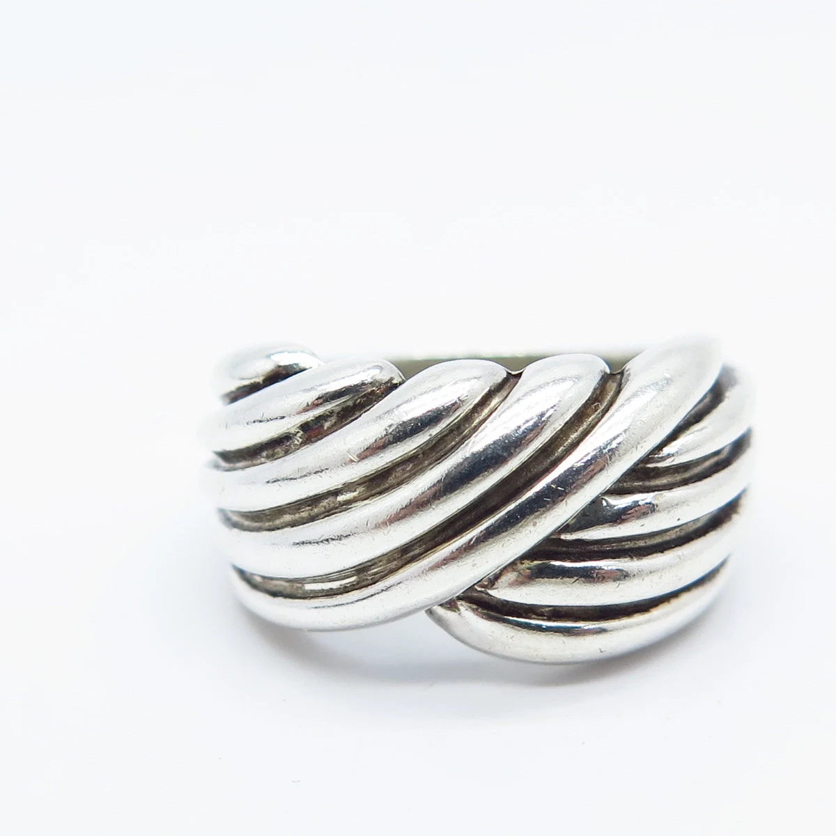 925 Sterling Silver Vintage Midas Ribbed Ring Size 5.75
