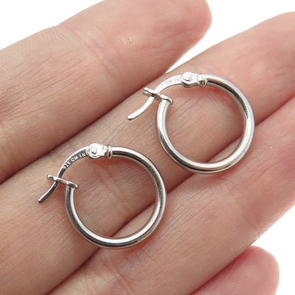 925 Sterling Silver Classic Hinged Hoop Earrings