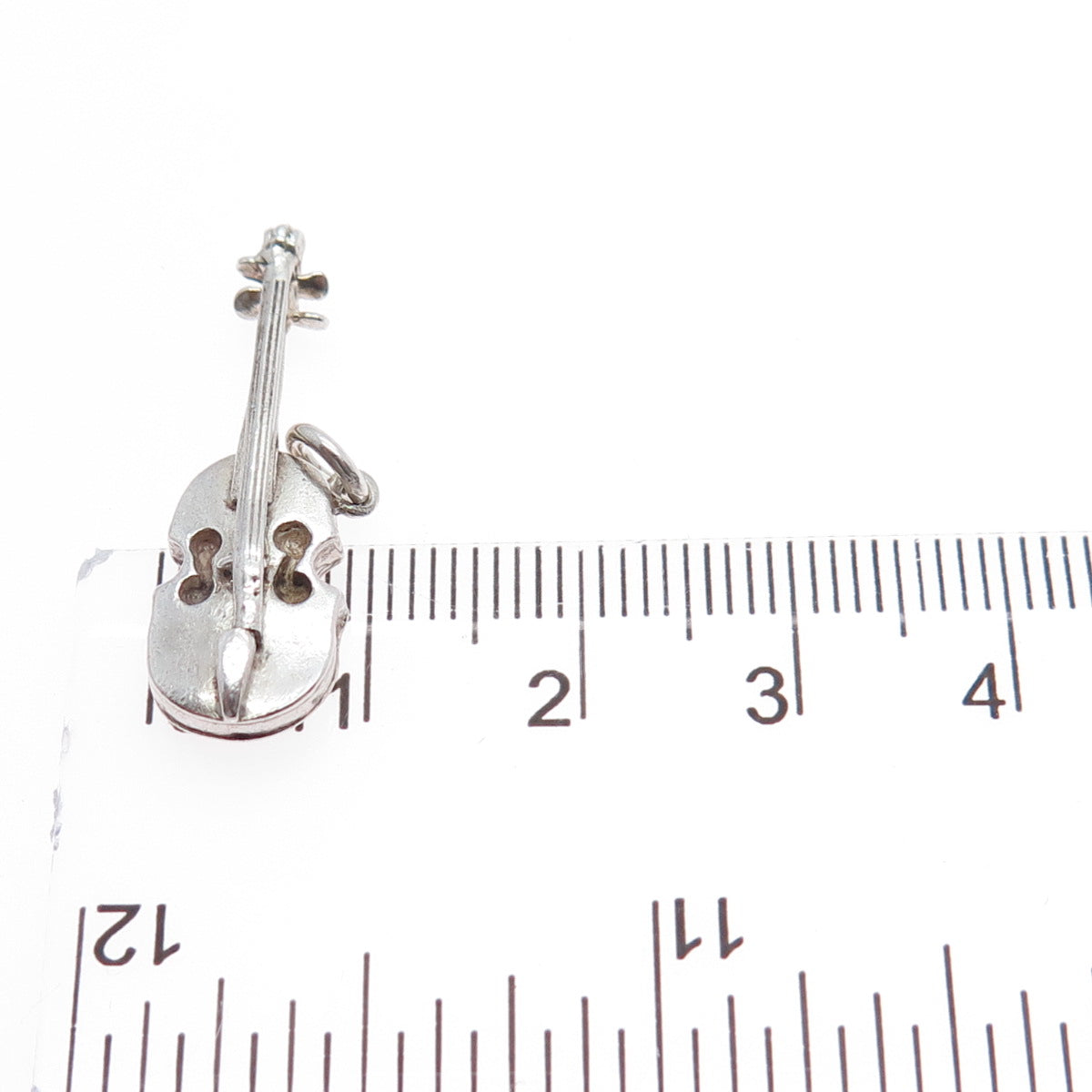 925 Sterling Silver Vintage Violin Music Instrument 3D Charm Pendant