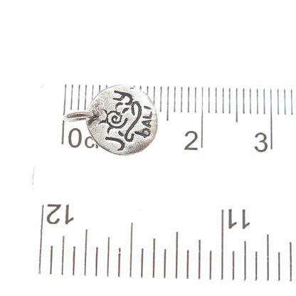 925 Sterling Silver Vintage Joy Bali Minimalist Charm Pendant