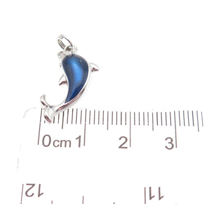 ROSS SIMONS 925 Sterling Silver Vintage Enamel Dolphin Mini Charm Pendant