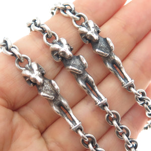 Theo Fennell Sterling Silver Vintage London Aries Zodiac Oxidized Necklace 40"