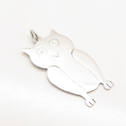 925 Sterling Silver Vintage Wise Owl Pendant