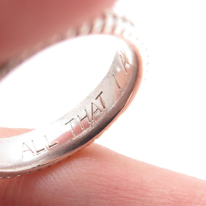 925 Sterling Silver Vintage Wheat Link Band Ring Size 6