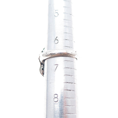 CARMEN BECKMANN 925 Sterling Silver Vintage Mexico Real Opal Ring Size 6.5