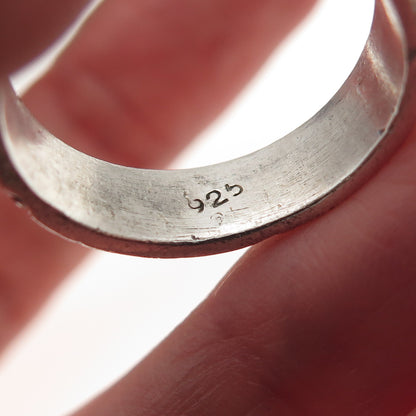 925 Sterling Silver Vintage Zig Zag Oxidized Band Ring Size 8