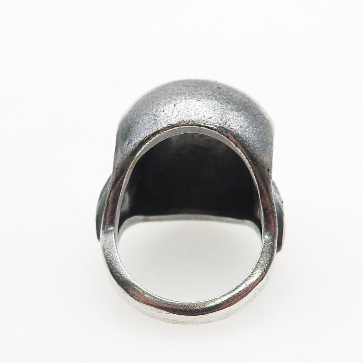 925 Sterling Silver Vintage Modernist Dome Oxidized Ring Size 6.25