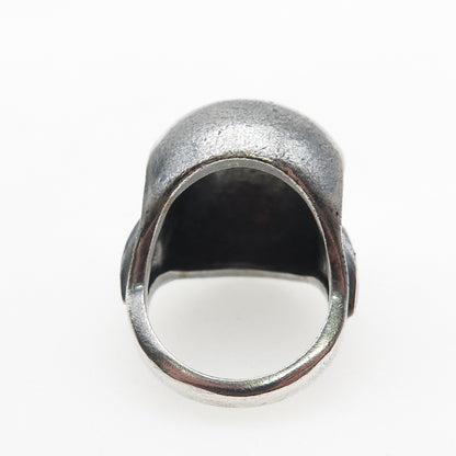 925 Sterling Silver Vintage Modernist Dome Oxidized Ring Size 6.25