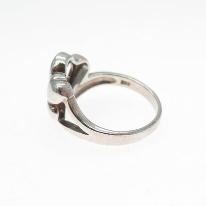CHAPAL ZENRAY 925 Sterling Silver Vintage Family Hearts Oxidized Ring Size 8