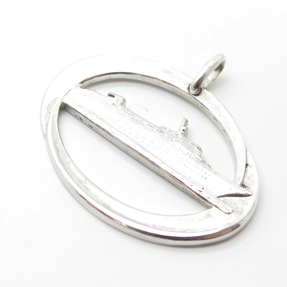 925 Sterling Silver Vintage Liner Ship Pendant