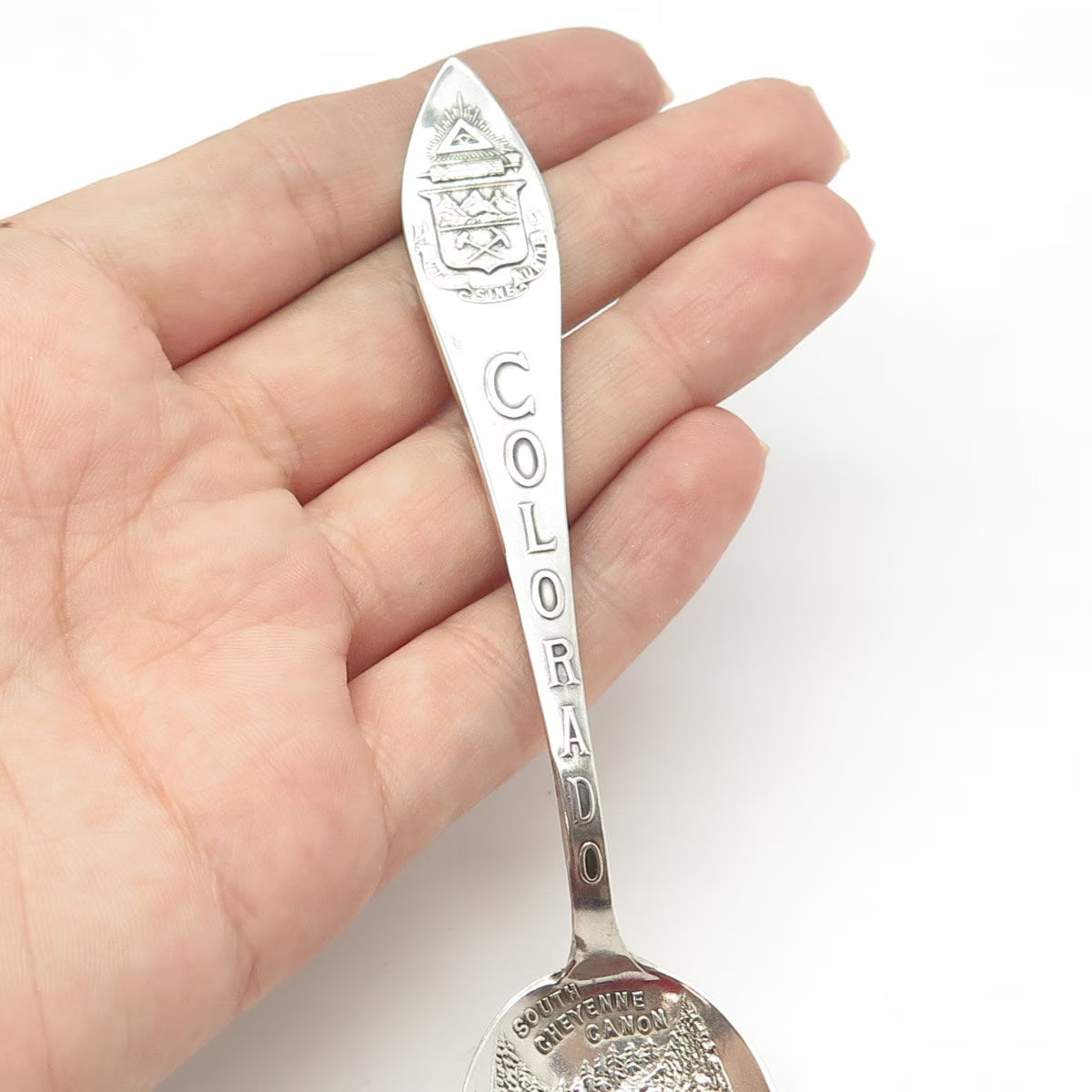 925 Sterling Silver Antique H.H. Tammen Curio Co. Colorado States & Cities Spoon