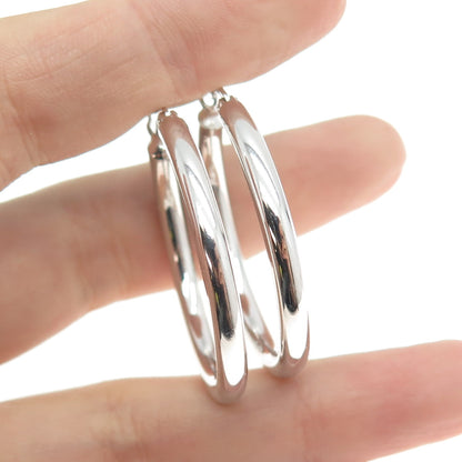 925 Sterling Silver Tube Hoop Earrings