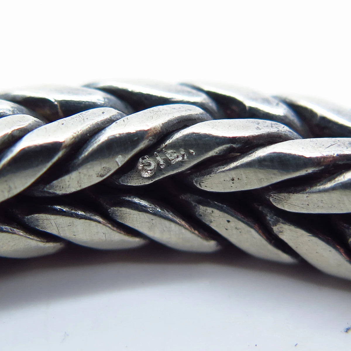 925 Sterling Silver Vintage Wheat Link Bracelet 7.5"