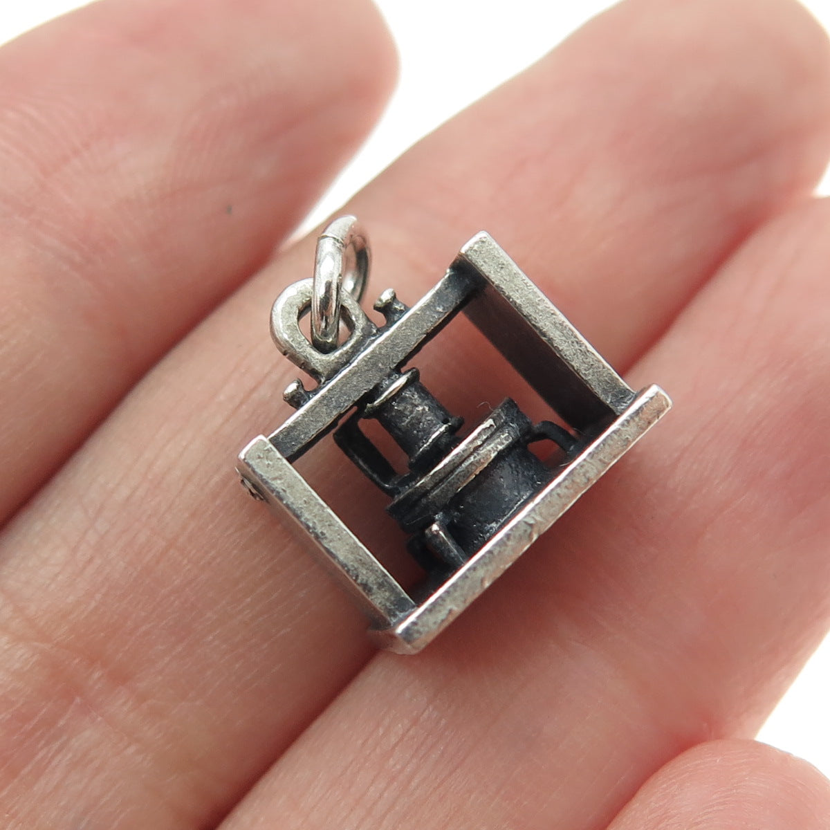 L.G. BALFOUR 925 Sterling Silver Vintage Stamp Maker 3D Charm Pendant