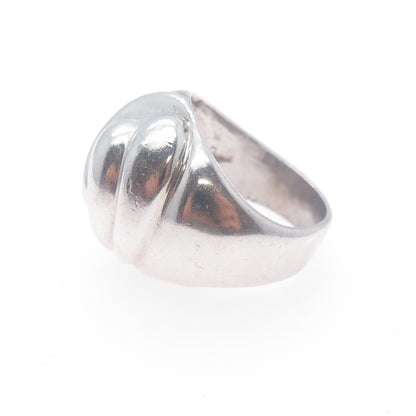 925 Sterling Silver Vintage Mexico Modernist Yin Yang Dome Ring Size 8.5