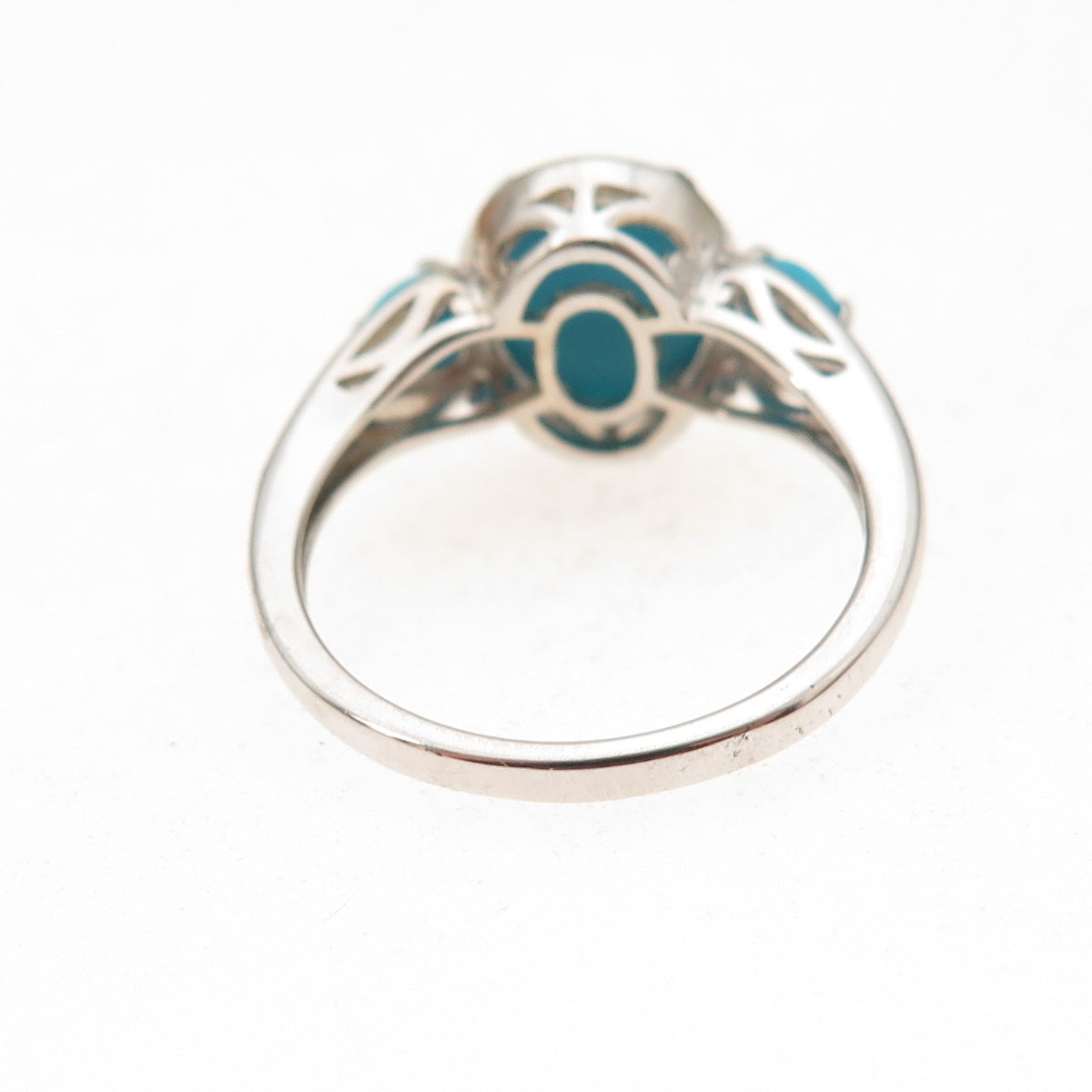 925 Sterling Silver Real Sleeping Beauty Turquoise Ring Size 8