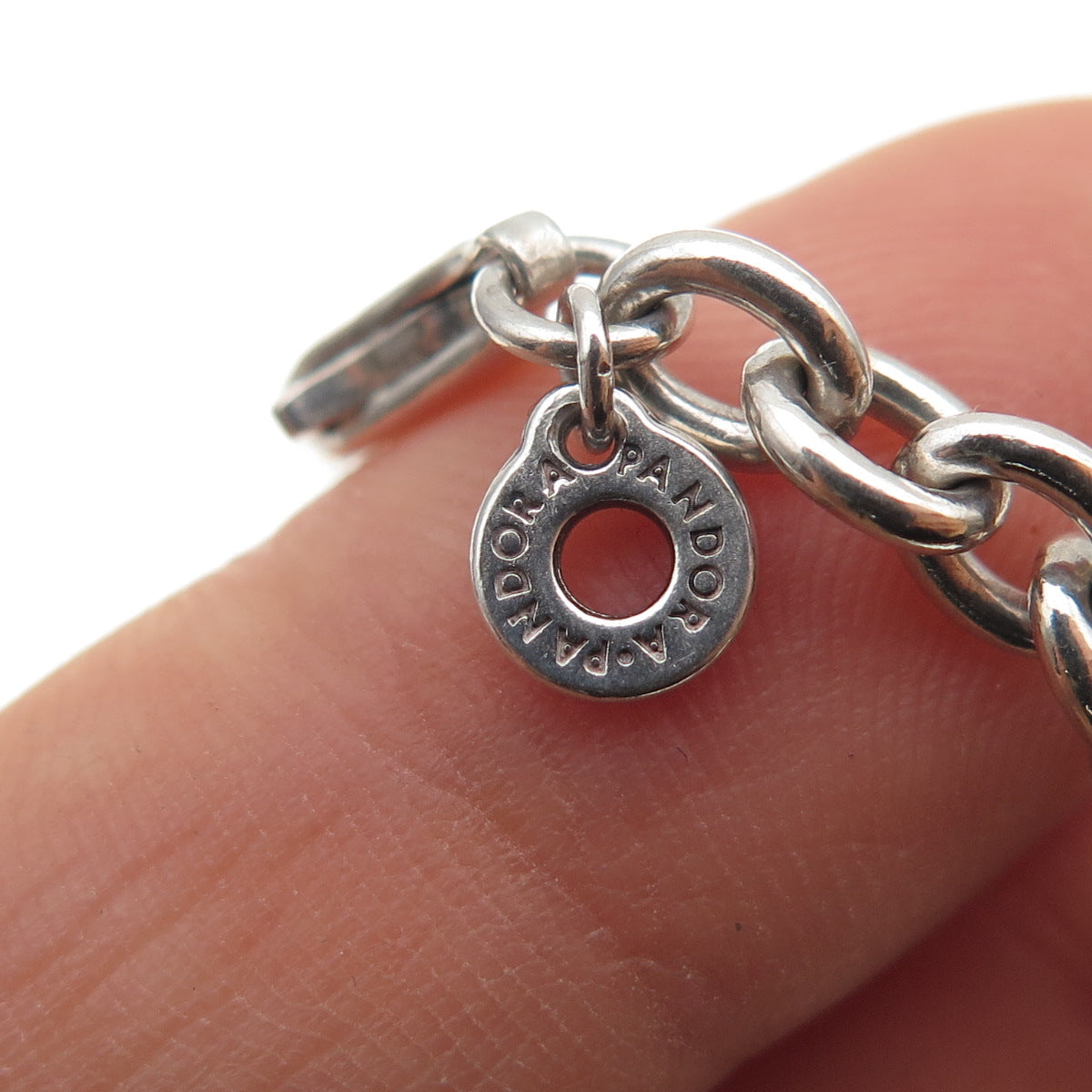 PANDORA 925 Sterling Silver Cable Link ID Bracelet 7"