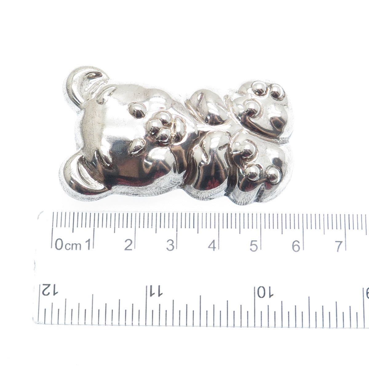 925 Sterling Silver Vintage Mexico Teddy Bear Pin Brooch / Pendant