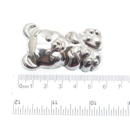 925 Sterling Silver Vintage Mexico Teddy Bear Pin Brooch / Pendant
