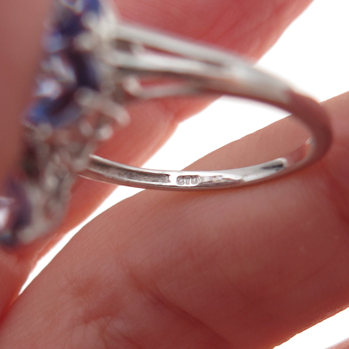 Chuck Clemency 925 Sterling Silver Real Oval-Cut Tanzanite Ring Size 8.25
