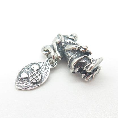 WALT DISNEY 925 Sterling Silver Vintage Dwarf 3D Charm Pendant