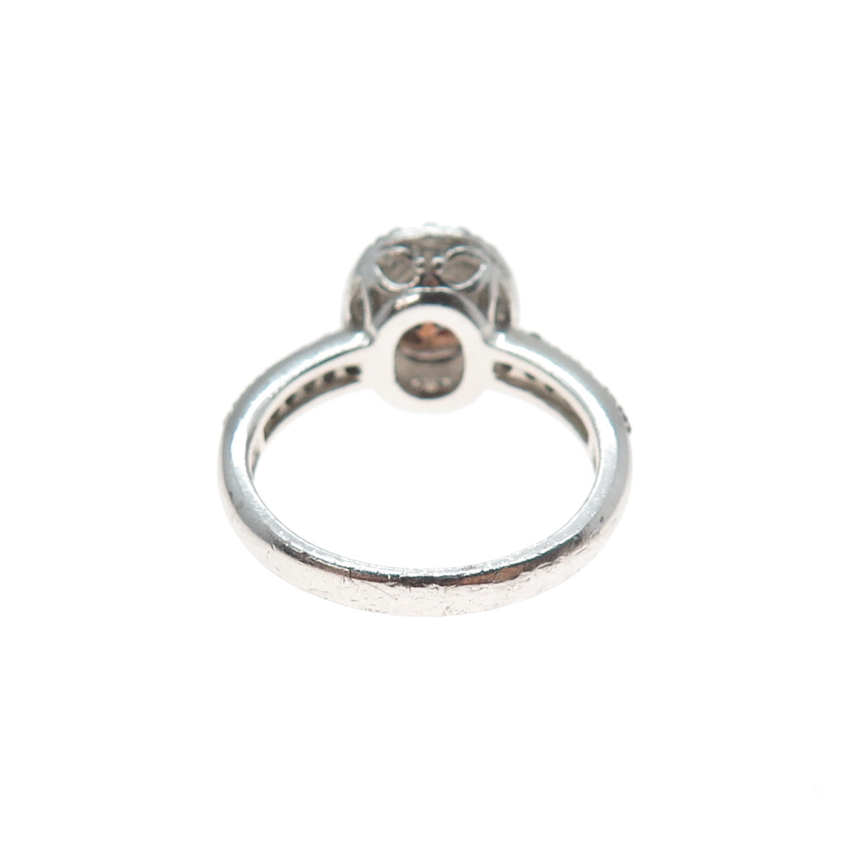 925 Sterling Silver Cognac & White C Z Ring Size 7