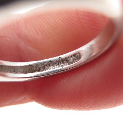 925 Sterling Silver Round-Cut C Z Bypass Ring Size 5