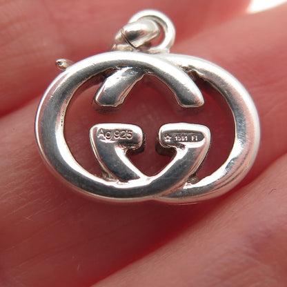 Gucci 925 Sterling Silver Vintage Interlocking G Dangle Earrings