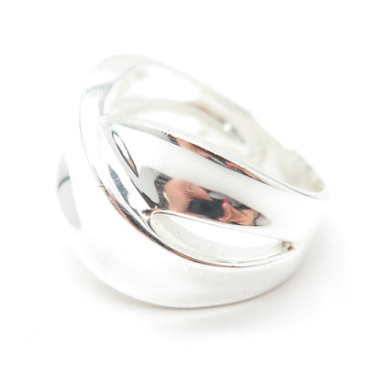 925 Sterling Silver Crossover Ring Size 7.25