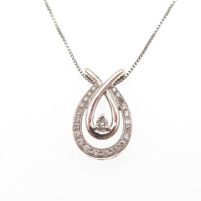 Kendra Scott Sterling Silver Real Diamond Love's Embrace Box Chain Necklace 18"