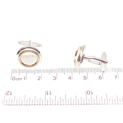 Dunhill 925 Sterling Silver 2-Tone Vintage Round Cufflinks