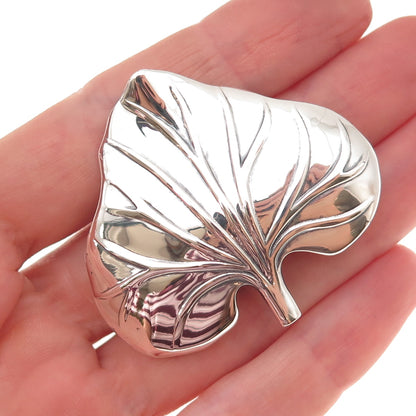 Metropolitan Museum of Art 925 Sterling Vintage Floral Leaf Pin Brooch / Pendant