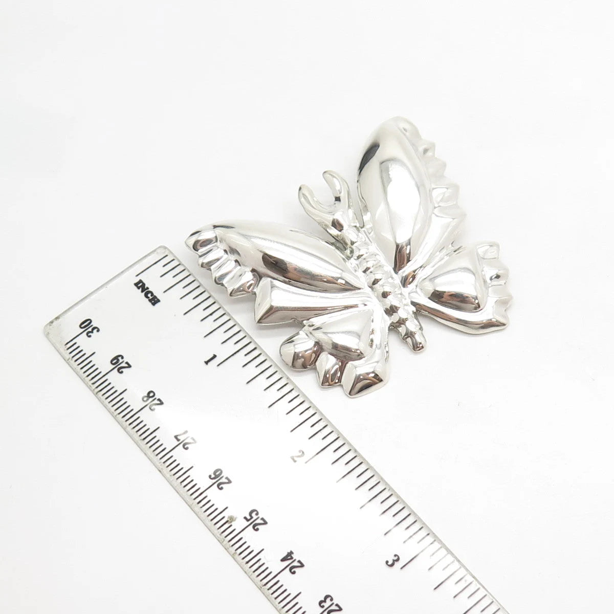 925 Sterling Silver Vintage Mexico Butterfly Hollow Pin Brooch