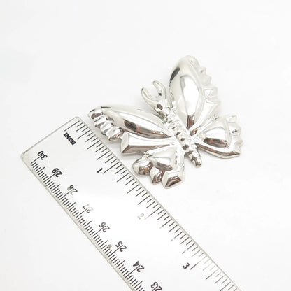 925 Sterling Silver Vintage Mexico Butterfly Hollow Pin Brooch