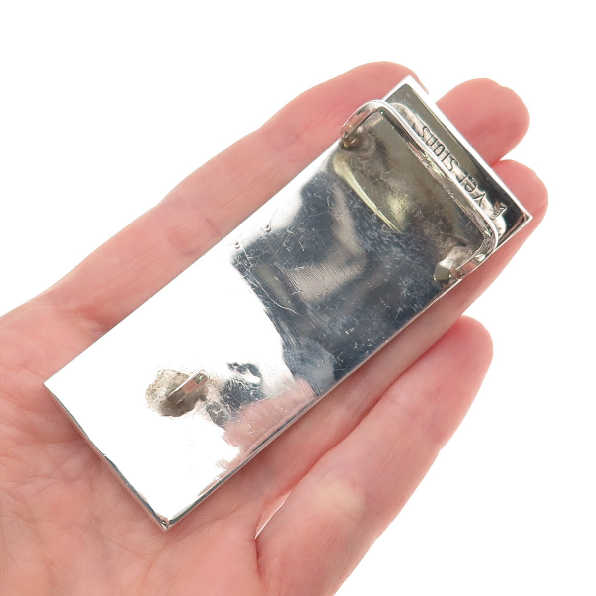 Jack Woolsey Versions 925 Sterling Silver Vintage Fossil Jasper Onyx Belt Buckle