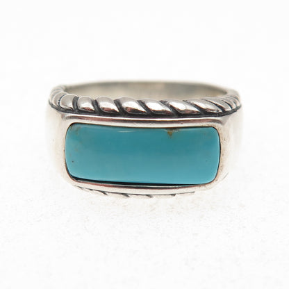 Carolyn Pollack 925 Sterling Silver Vintage Real Turquoise Ring Size 7.25