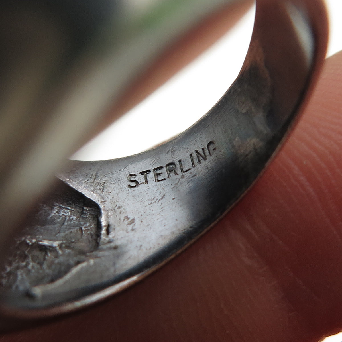 925 Sterling Silver Vintage Modernist Puffy Ribbed Oxidized Ring Size 7.5