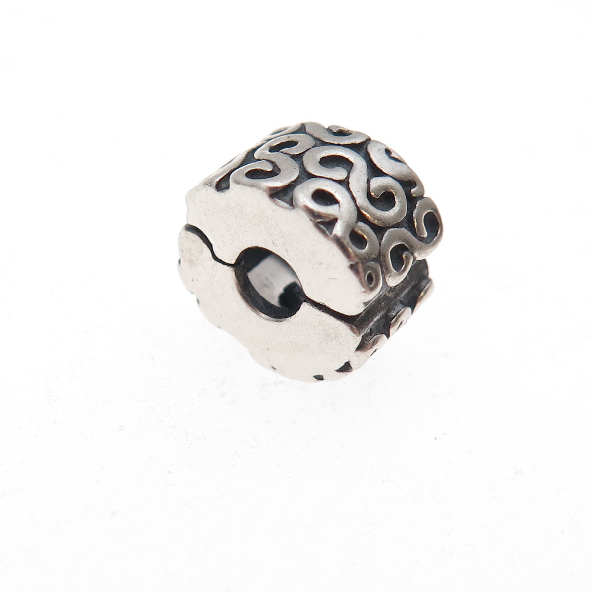 Pandora 925 Sterling Silver S Swirl Clip Charm