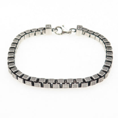 Milor 925 Sterling Silver Vintage Italy Venetian Link Bracelet 7.5"