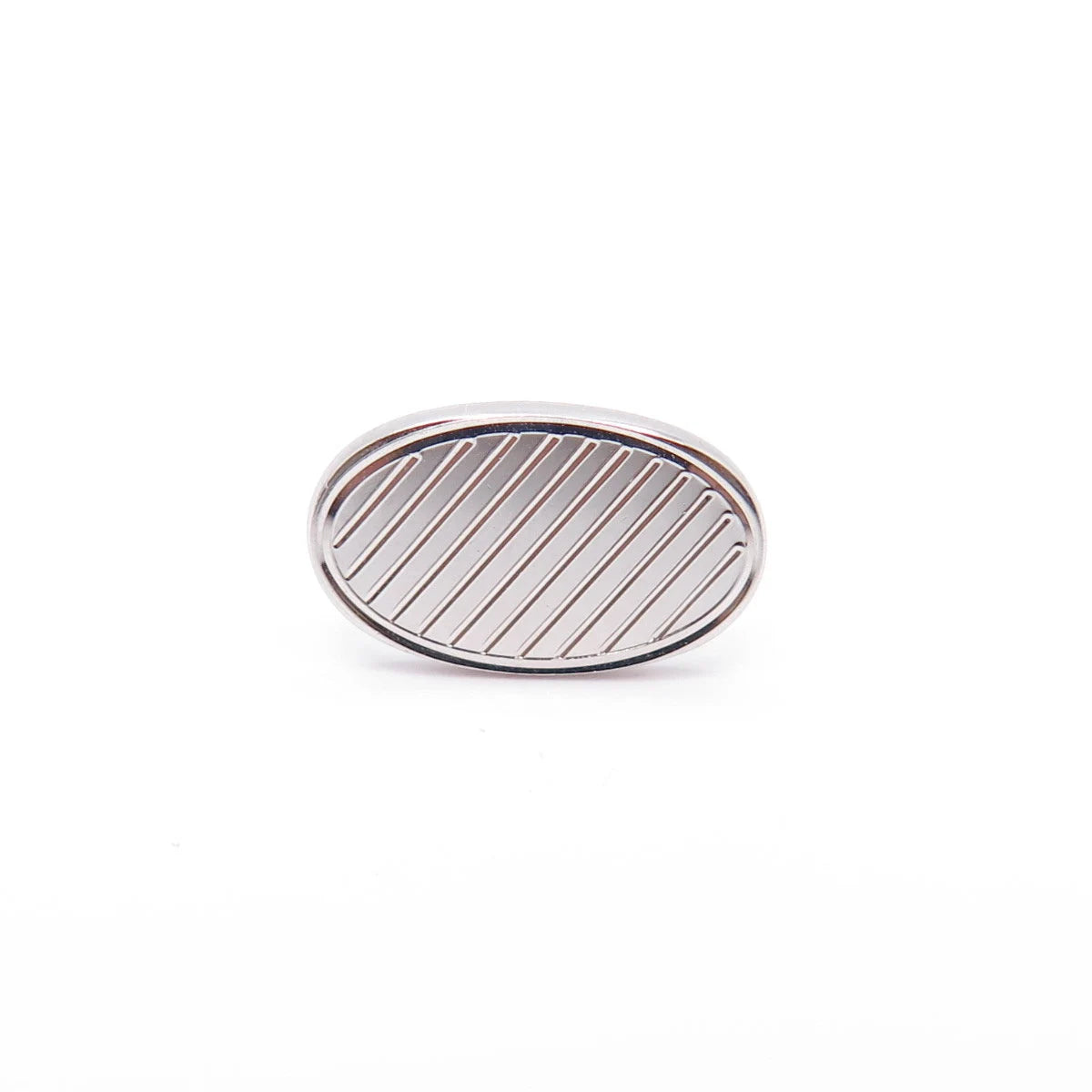 925 Sterling Silver Vintage Striped Oval Lapel Pin