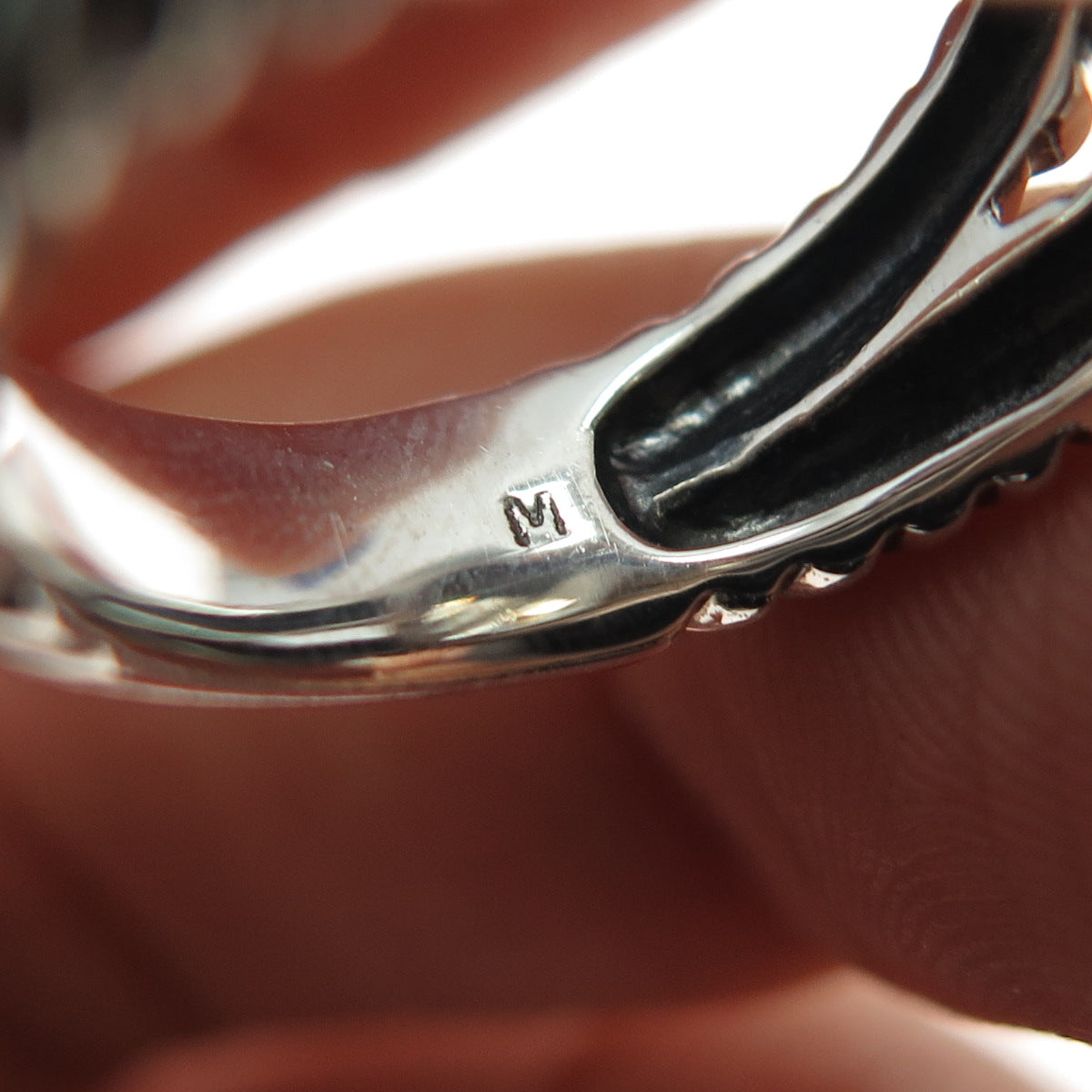 DAVID YURMAN Sterling Silver Vintage Real Diamond & Smoky Quartz Ring Size 6.25