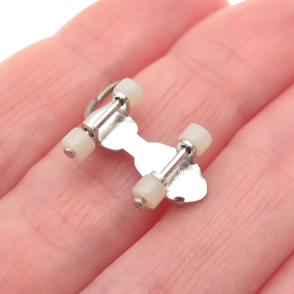 BEAU 925 Sterling Antique Art Deco Roller Skater Movable 3D Mini Charm Pendant