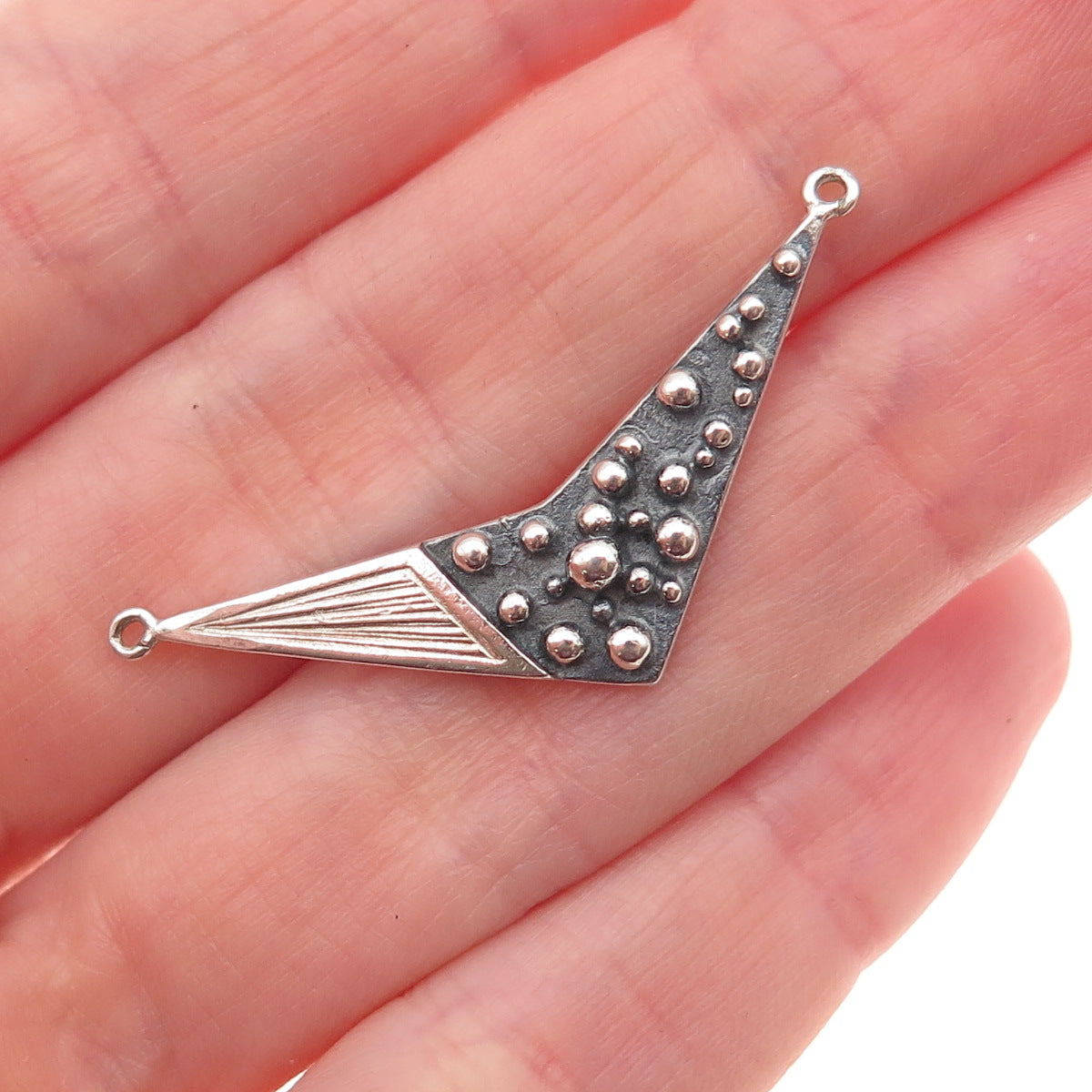 830 Silver Vintage 1985 NOR Finland Modernist Oxidized Centerpiece Pendant