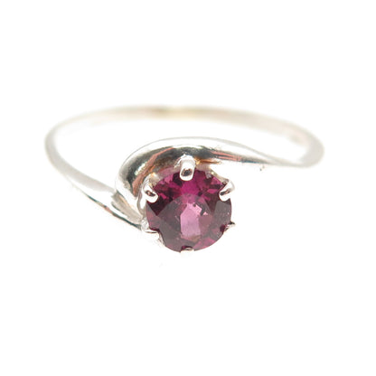 Tommy Long 925 Sterling Silver Vintage Real Tourmaline Bypass Ring Size 7.5