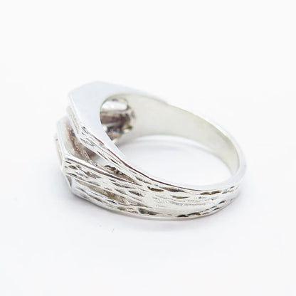 925 Sterling Silver Vintage Dublin The Jewellery House Modernist Ring Size 6.5